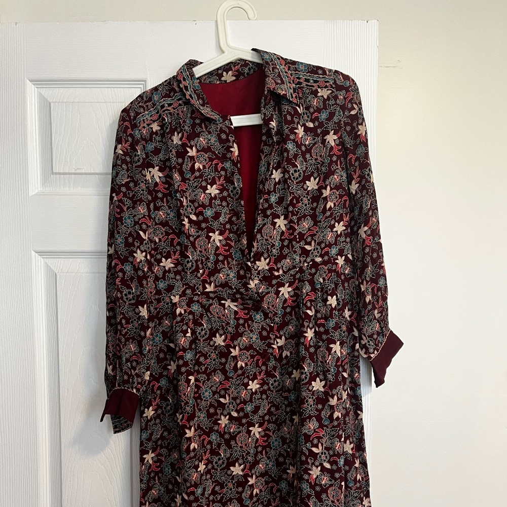 Vintage floral shirt dress, S-M